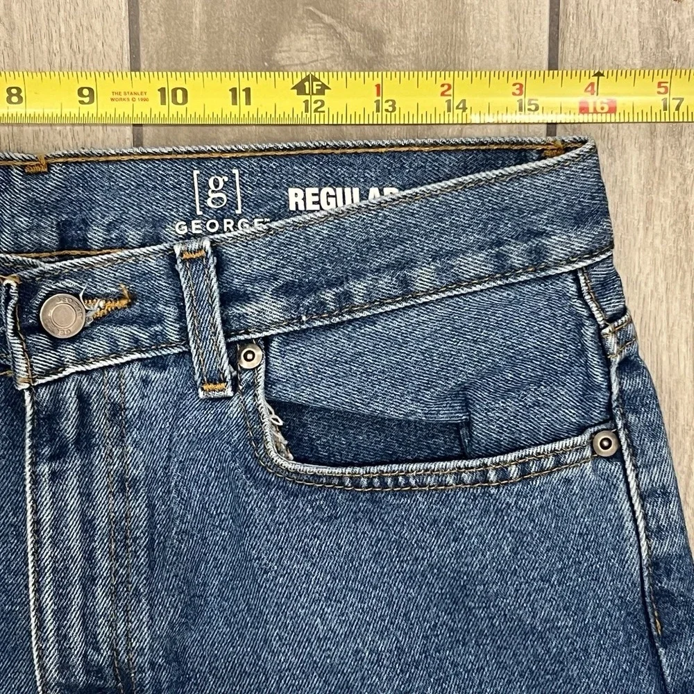 George Two Tone Jeans Straight Size 32X30 Ripped Fit - Picture 8 of 9